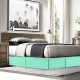 Solid Luxury Pleated Tailored Bed Skirt - 14” Drop Dust Ruffle, Cal King - Mint