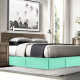 Solid Luxury Pleated Tailored Bed Skirt - 14” Drop Dust Ruffle, Cal King - Mint