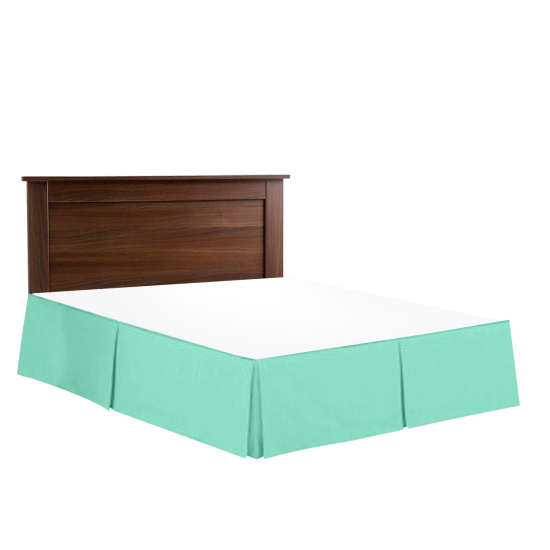 Solid Luxury Pleated Tailored Bed Skirt - 14” Drop Dust Ruffle, Cal King - Mint