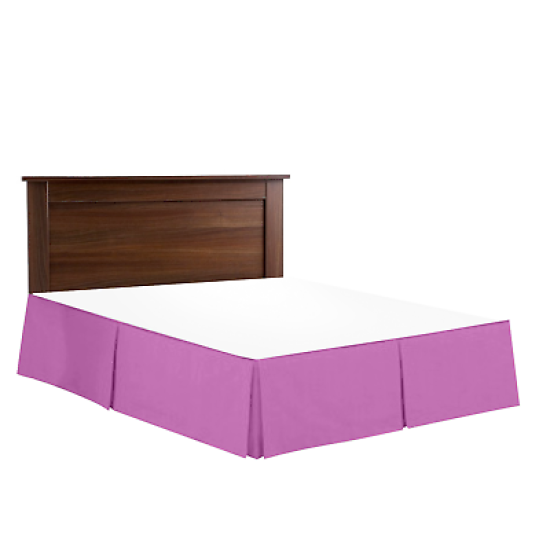 Luxury Pleated Tailored Bed Skirt - 14” Drop Dust Ruffle, Cal King-Orchid Purple