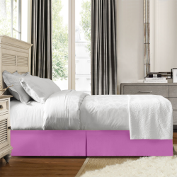 Luxury Pleated Tailored Bed Skirt - 14” Drop Dust Ruffle, Cal King-Orchid Purple