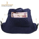 Soft Reading Pillow, TV & Bed Rest Pillow, Arms Support With Pockets - Navy Blue