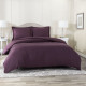 Duvet Cover Set Soft Brushed Comforter Cover W/Pillow Sham, Eggplant - Full
