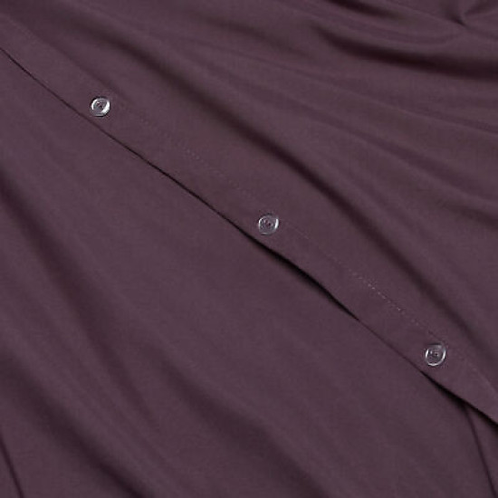 Duvet Cover Set Soft Brushed Comforter Cover W/Pillow Sham, Eggplant - Full