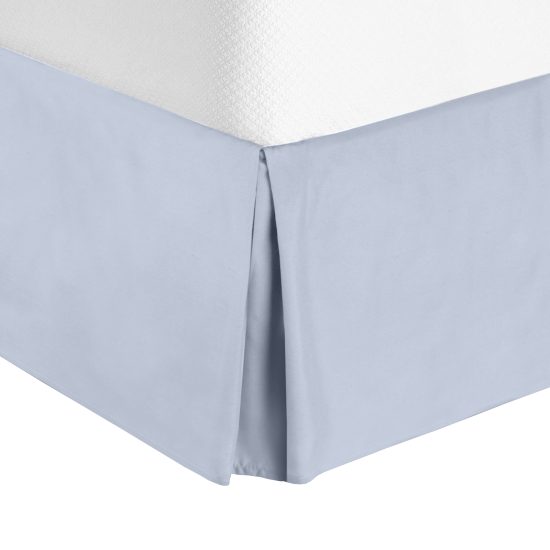 Luxury Pleated Tailored Bed Skirt - 14” Drop Dust Ruffle, Twin XL - Iced Blue