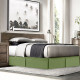 Solid Luxury Pleated Tailored Bed Skirt - 14” Drop Dust Ruffle, Full-Calla Green