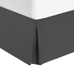 Hotel Luxury Pleated Tailored Bed Skirt - 14” Drop Dust Ruffle, Twin XL - Gray