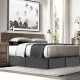 Hotel Luxury Pleated Tailored Bed Skirt - 14” Drop Dust Ruffle, Twin XL - Gray