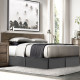 Hotel Luxury Pleated Tailored Bed Skirt - 14” Drop Dust Ruffle, Twin XL - Gray