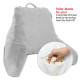 Super Soft Reading Pillow, TV & Bed Rest Pillow, Arms Support W/ Pockets -Silver