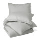 Duvet Cover Set Soft Brushed Comforter Cover W/Pillow Sham, Silver - King