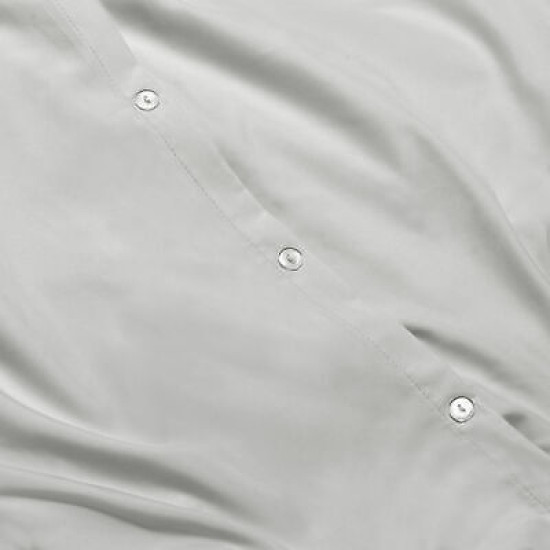 Duvet Cover Set Soft Brushed Comforter Cover W/Pillow Sham, Silver - King