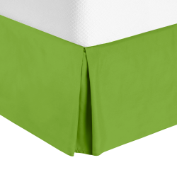 Luxury Pleated Tailored Bed Skirt - 14” Drop Dust Ruffle, Cal King -Garden Green