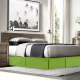 Luxury Pleated Tailored Bed Skirt - 14” Drop Dust Ruffle, Cal King -Garden Green