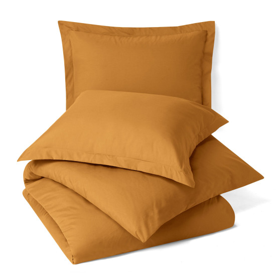 Duvet Cover Set Soft Brushed Comforter Cover W/Pillow Sham, Mocha - Full