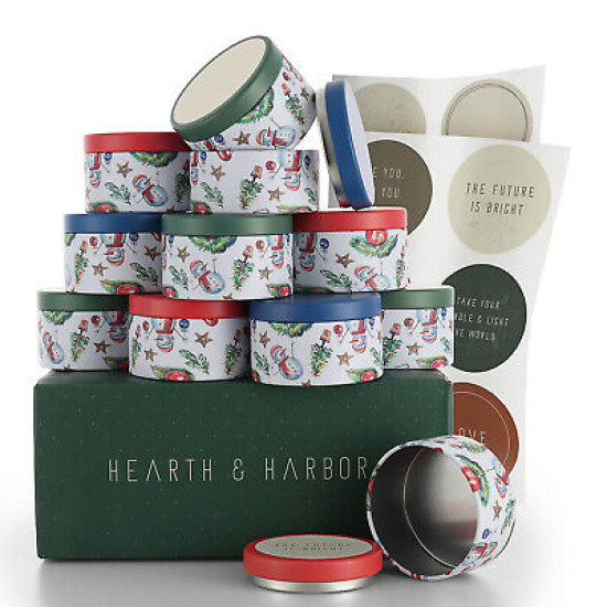Candle Tins for Candle Making Metal Jars Storage Containers Lids and Stickers