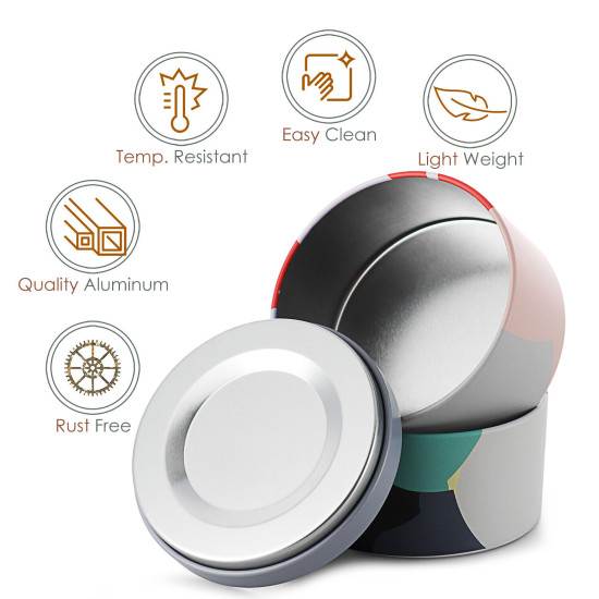 Candle Tins for Candle Making Metal Jars Storage Containers Lids and Stickers