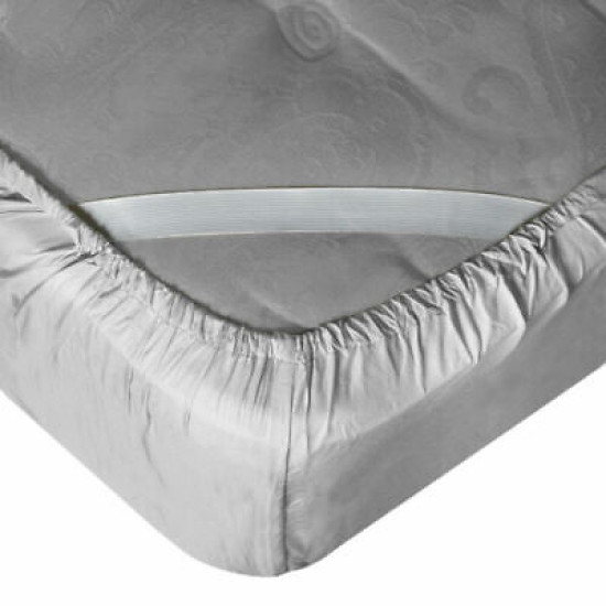 21” Extra Deep Pocket Ultra Soft Fitted Sheet with Corner Straps, King - Silver