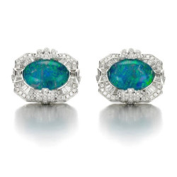 Opal Men Cufflinks 925 Sterling Silver Designer Handmade High Auction Jewelry CZ