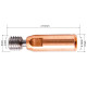 Ender3 CR10 V6 Bi-Metal Insulated Titanium Alloy Copper Throat for E3D V6 CR10 ENDER 5/3 CR-10S 1.75/4.1MM Hotend 3D Printer - V6 Smooth
