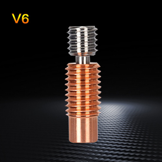 Ender3 CR10 V6 Bi-Metal Insulated Titanium Alloy Copper Throat for E3D V6 CR10 ENDER 5/3 CR-10S 1.75/4.1MM Hotend 3D Printer - V6 Smooth