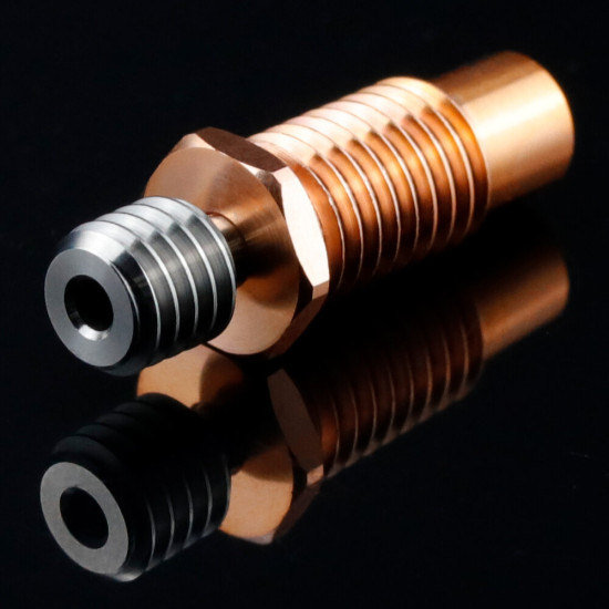 Ender3 CR10 V6 Bi-Metal Insulated Titanium Alloy Copper Throat for E3D V6 CR10 ENDER 5/3 CR-10S 1.75/4.1MM Hotend 3D Printer - V6 Smooth