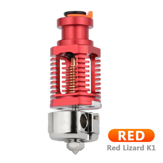 Red Lizard K1 V6 Hotend Assembled Hotend Plated Copper Nozzle for Ende3 V2 Extruder Voron Prusa I3 MK3 Extruder 3D Printer Parts - Aluminum-red