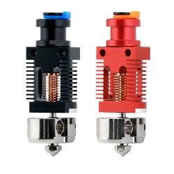 Red Lizard V5 Pro V6 Hot End Assembly Bimetal Thermal Insulation Copper Plating Hot End for CR-10 CR10S Ender-3 V2 Ender-3 3D Printer Parts - Aluminum-red