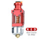 Red Lizard V5 Pro V6 Hot End Assembly Bimetal Thermal Insulation Copper Plating Hot End for CR-10 CR10S Ender-3 V2 Ender-3 3D Printer Parts - Aluminum-red