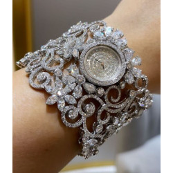 CZ Women Wrist Watch Handmade Statement Designer Jewelry 925 Sterliing Silver