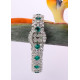 Syn Colombian Emerald Statement Vintage Watch 925 Fine Silver Handmade Jewelry