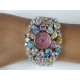 Multicolored gemstone watch jewelry bracelet style celebrity inspired 925 cz