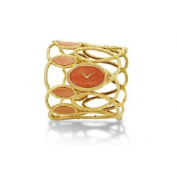 Coral Statement Cuff Bracelet for women 925 Sterling Silver designer jewelry cz