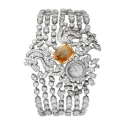 Citrin Cushion Statement Women's Wrist Watch Handmade Jewelry 925 Fine Silver