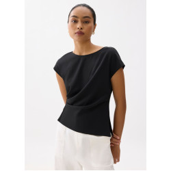 Rhea Boat Neck Drape Blouse