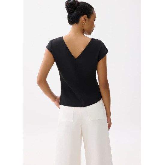 Rhea Boat Neck Drape Blouse