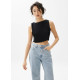 Dez Pleated Boat Neck Crop Top