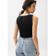 Dez Pleated Boat Neck Crop Top