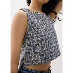 Kaori Tweed Crop Shell Top