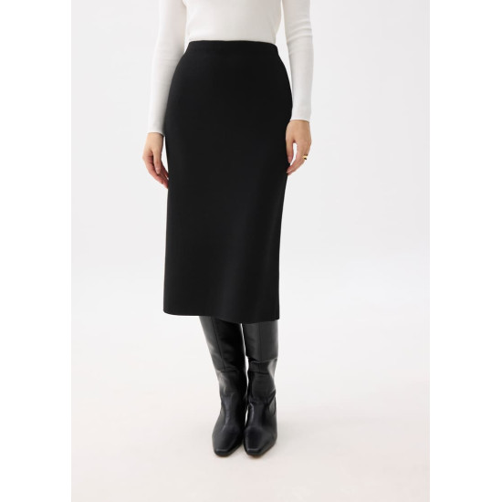 Esha Elastic Knit Column Midi Skirt