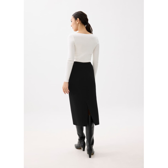 Esha Elastic Knit Column Midi Skirt