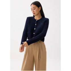 Kiara Shoulder Padded Crop Knit Cardigan