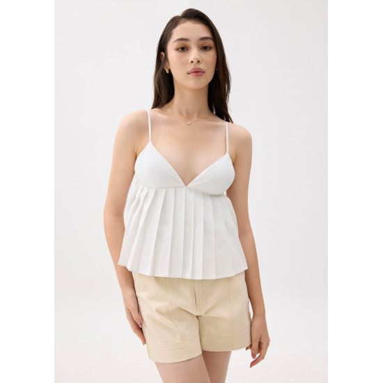 Padded Pleated Peplum Top