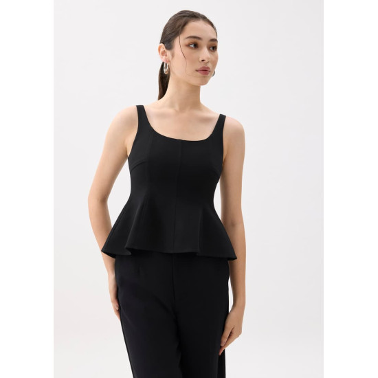 Scoop Neck Peplum Top