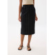 Striped Linen High Waist Column Midi Skirt