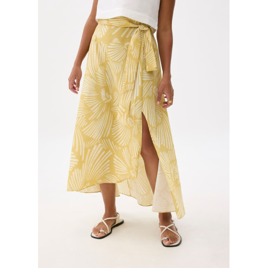 High Waist A-line Wrap Skirt in Kekana