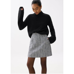 Kaori Elastic Tweed Mini Skirt