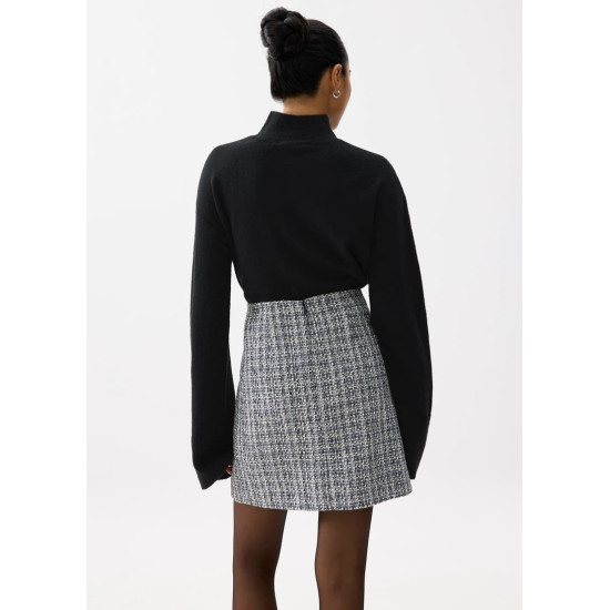 Kaori Elastic Tweed Mini Skirt