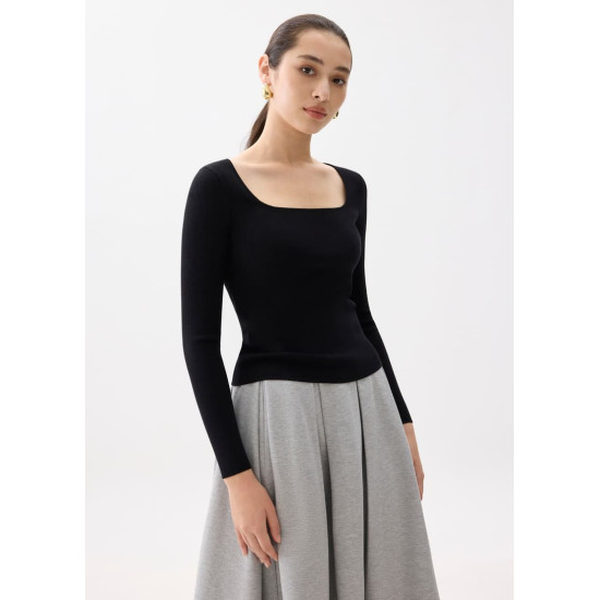 Mikaela Knit Square Neck Top