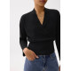 Emiko Relaxed Knit V-neck Wrap Top